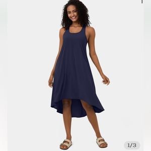 HALARA Breezeful Racerback Midi Dress - Black Diamond Blue